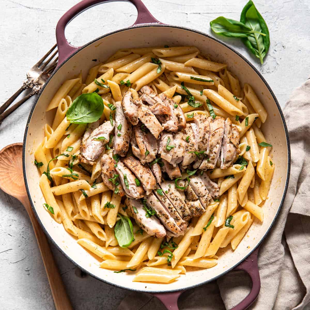 Creamy Chicken Pasta With Lemon And Basil Modern Crumb