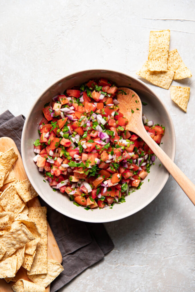 pico de gallo in a bowl.