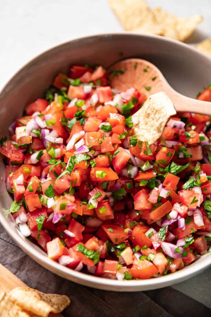 pico de gallo in a bowl.