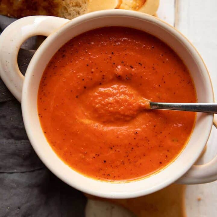 Easy and Creamy Tomato Basil Soup - Modern Crumb