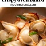 cream cheese wontons in a bowl with green onions on top