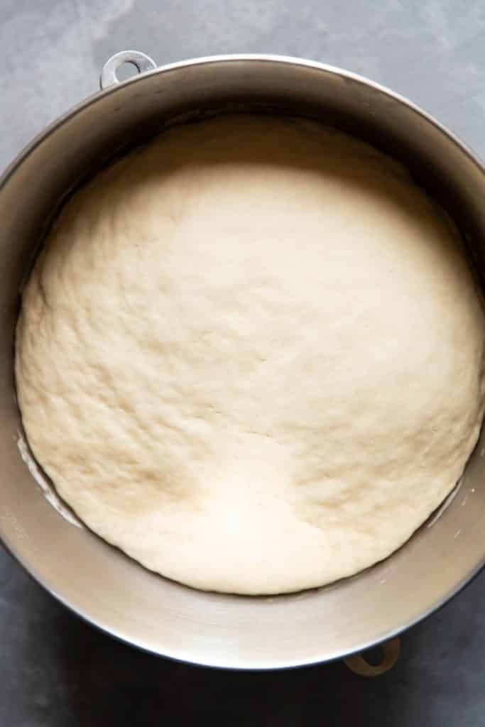 pretzel dough in a bowl