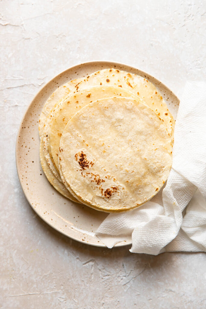 Plate of corn tortillas.