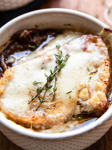 pot roast french onion soup in a bowl