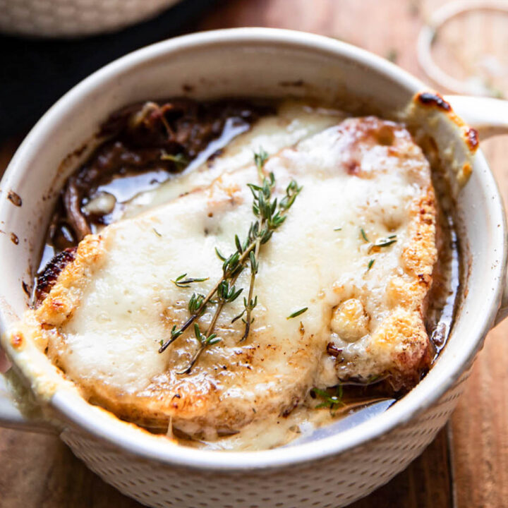 pot roast french onion soup in a bowl