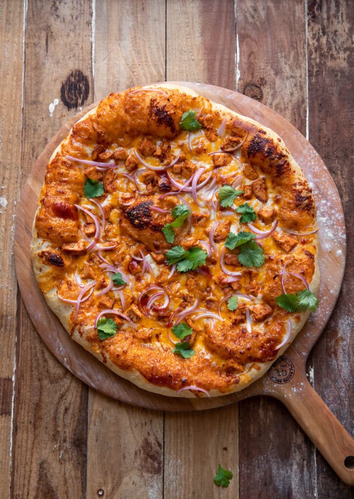 BBQ Chicken Skillet Pizza For Two - Homemade In The Kitchen