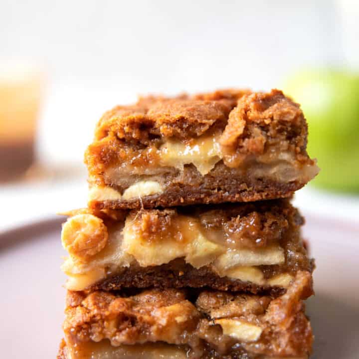 caramel apple white chocolate blondie bars