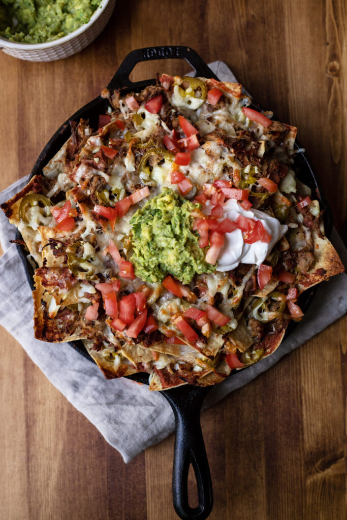 carnitas skillet nachos