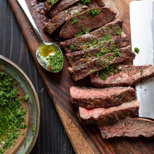 Flat Iron Steak With Chimichurri Sauce Modern Crumb