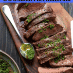 chimichurri sauce and steak