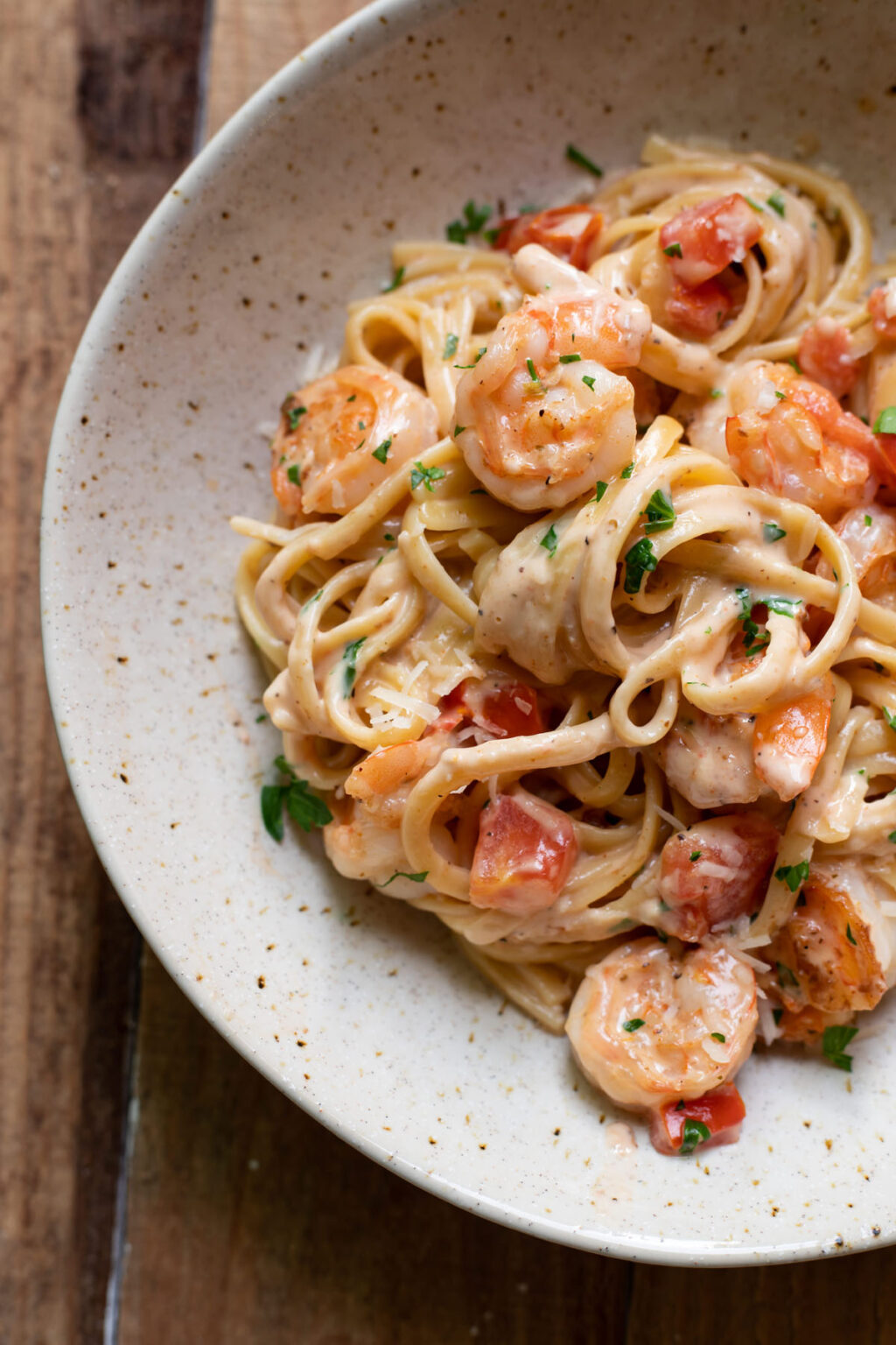 Creamy Cajun Shrimp Pasta With Tomatoes - Modern Crumb