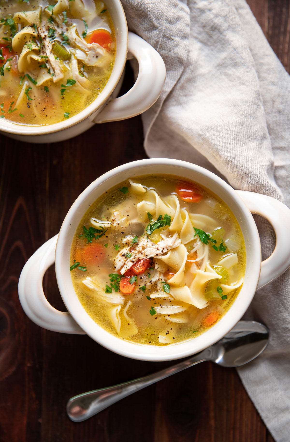 bowl of chicken noodle soup