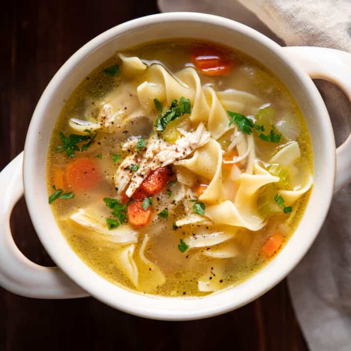 bowl of chicken noodle soup