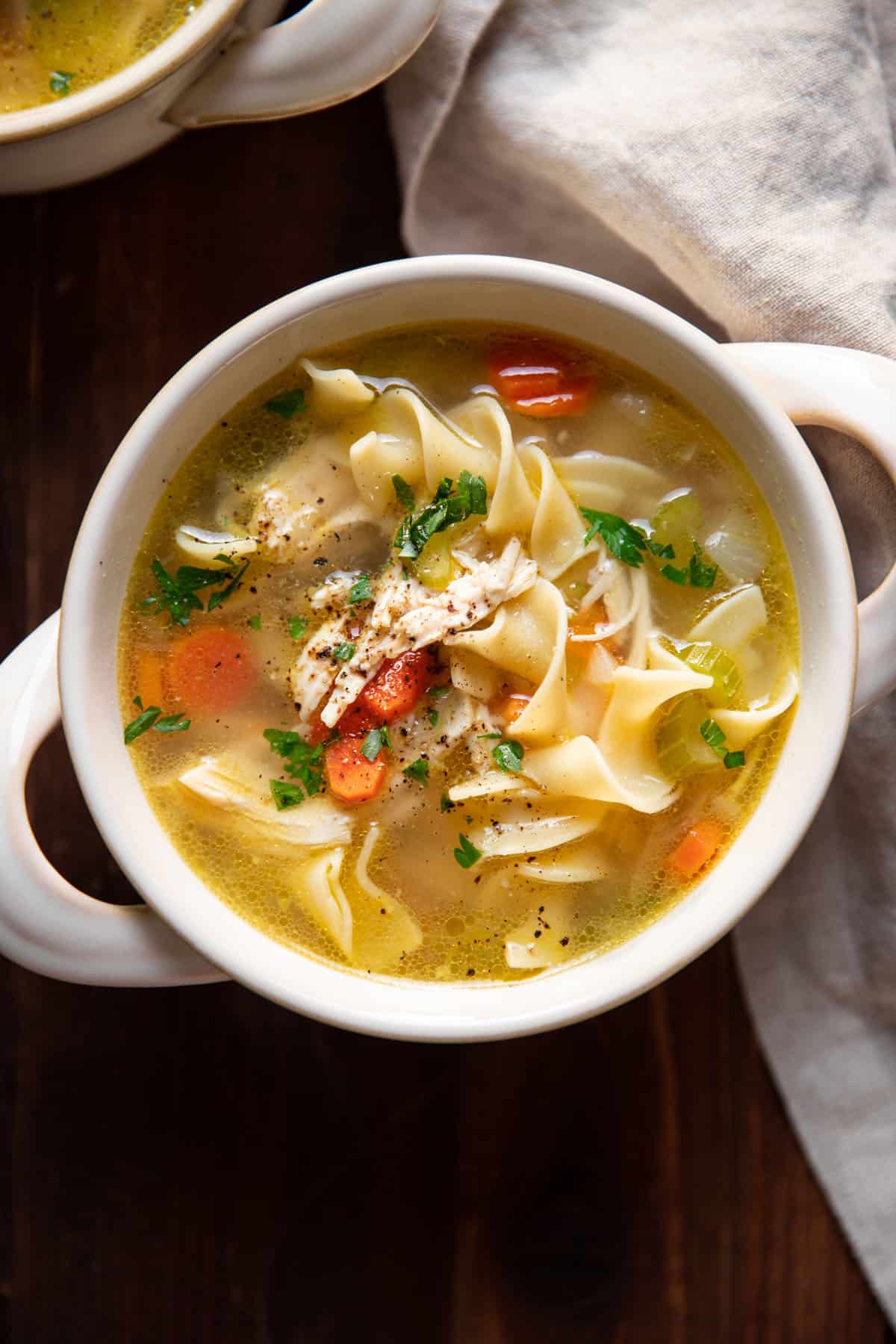 bowl of chicken noodle soup