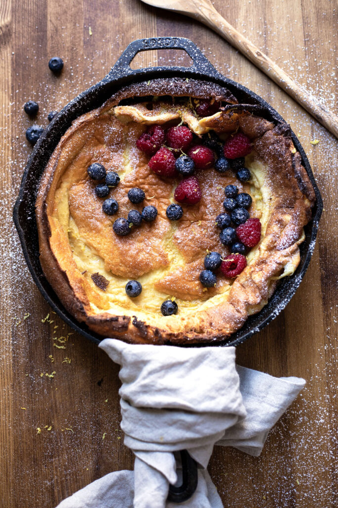 Dutch Baby Pancake with Lemon and Powdered Sugar - AngelaLynne