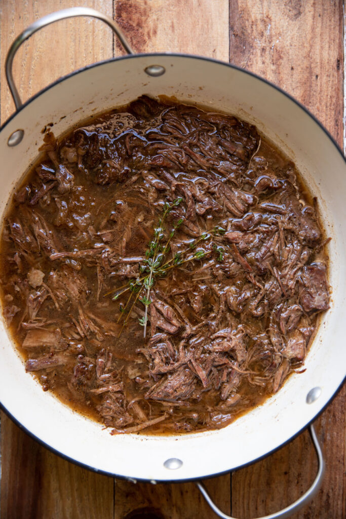 bowl of pot roast and french onion