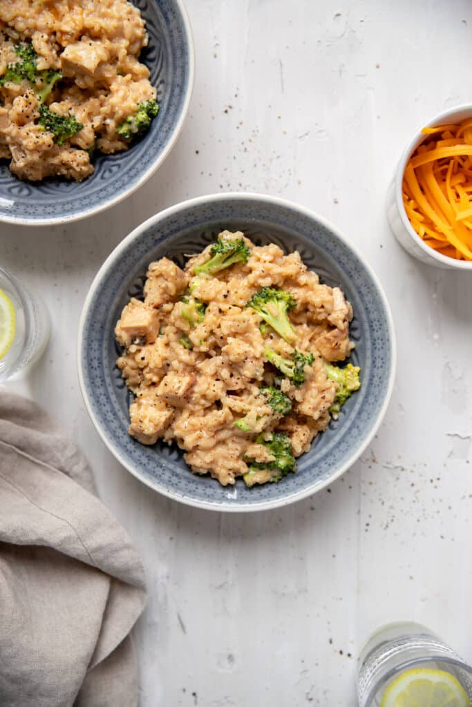 One Pan Extra Cheesy Chicken And Broccoli Risotto Modern Crumb