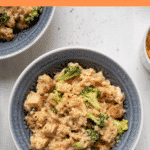 cheesy cheddar risotto with chicken and broccoli in one pan