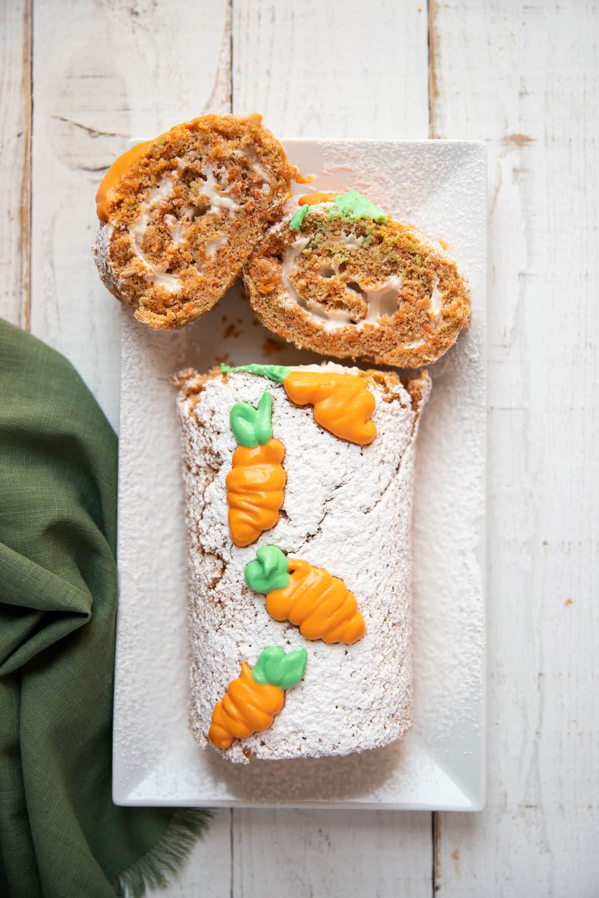 carrot cake roll with cream cheese frosting
