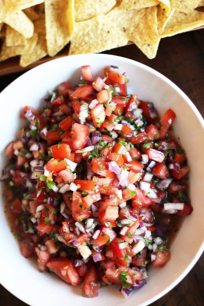 homemade pico de gallo salsa