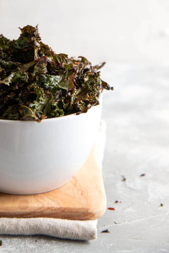 kale chips in a bowl.