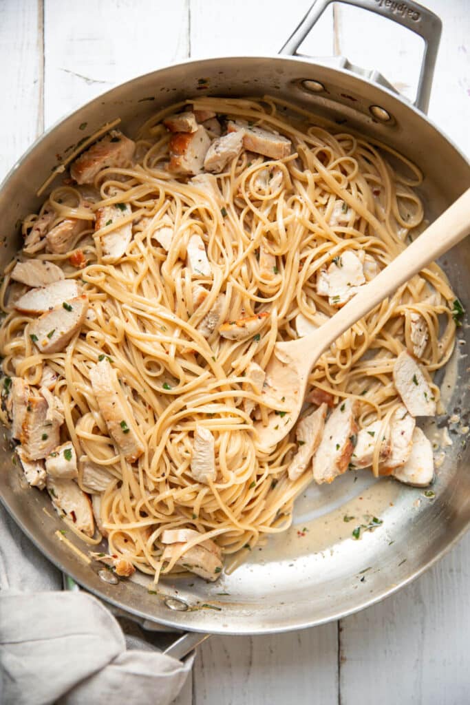 Buttery Lemon Chicken With Pasta And Basil - Modern Crumb
