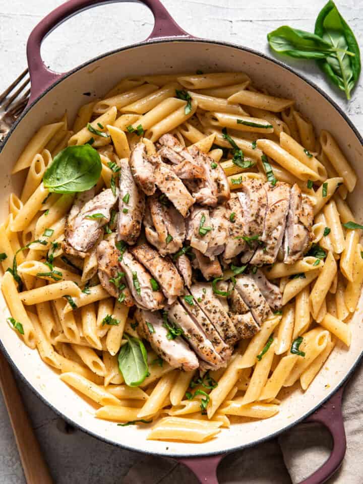 Lemon Basil Chicken Pasta - Modern Crumb