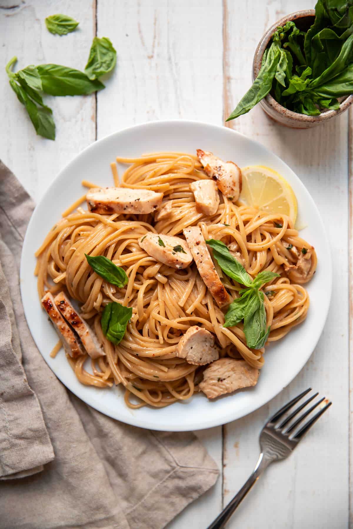 Buttery Lemon Chicken With Pasta And Basil - Modern Crumb