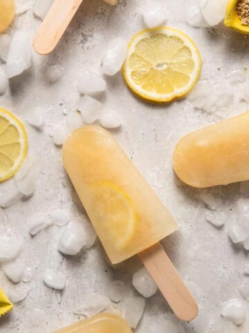 homemade popsicles made with ginger tea and lemonade