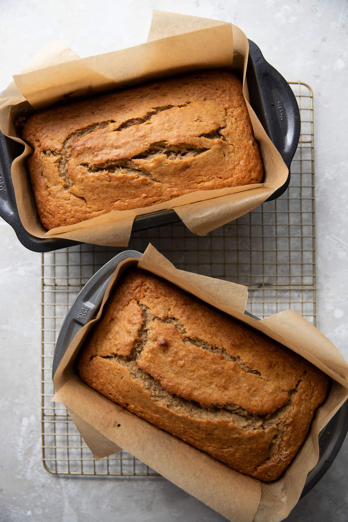 banana bread in loaf pans