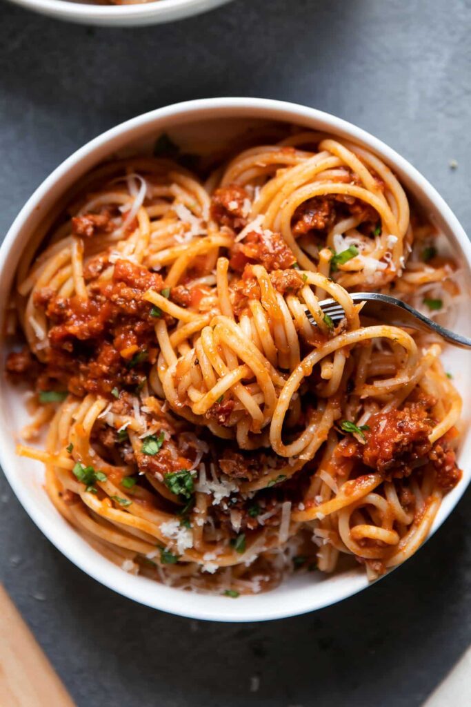 Spaghetti Bolognese Meat Sauce - Modern Crumb