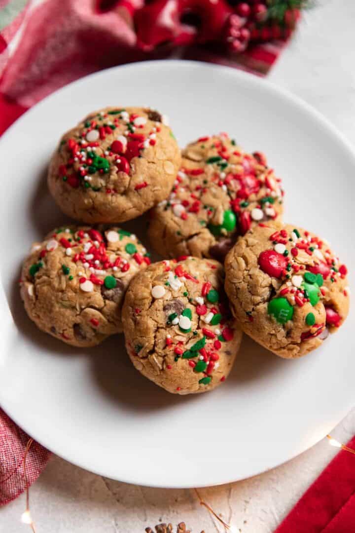 Christmas Monster Cookies - Modern Crumb