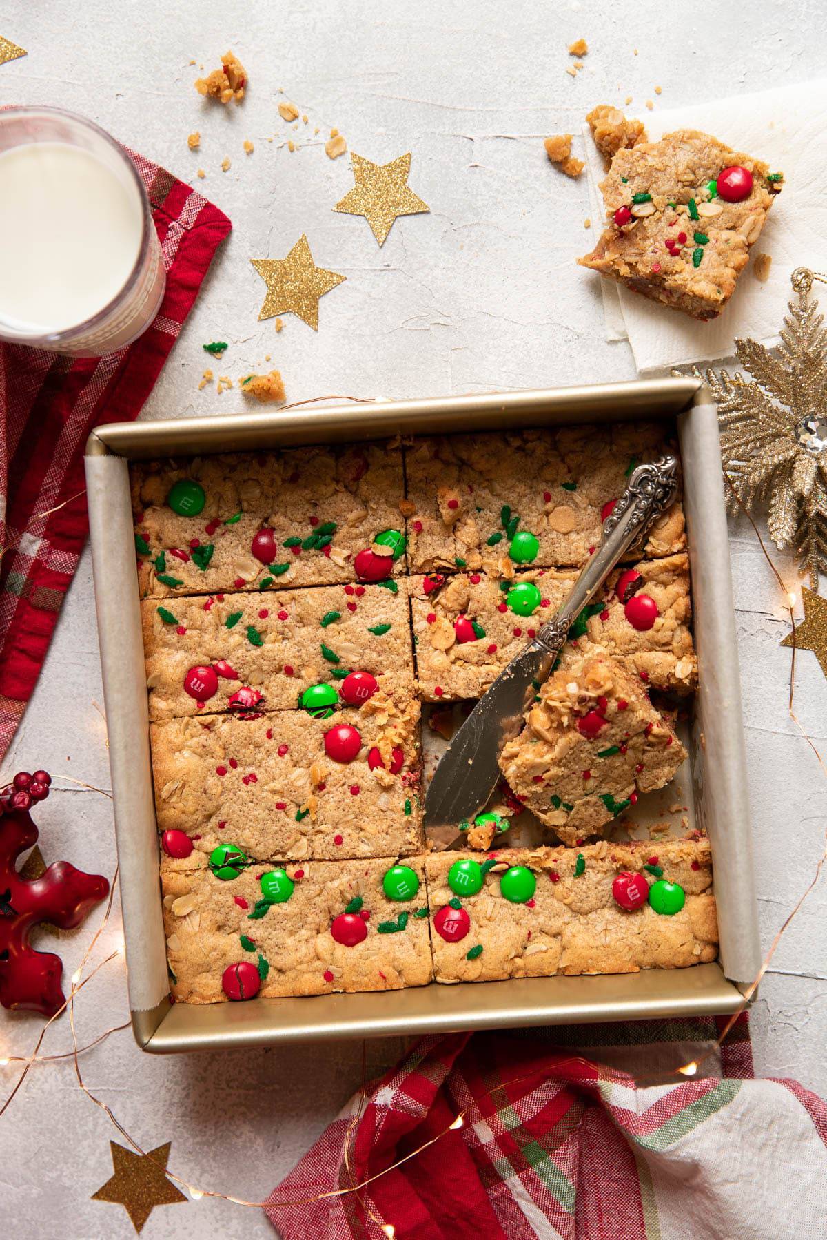 christmas peanut butter cookie bars