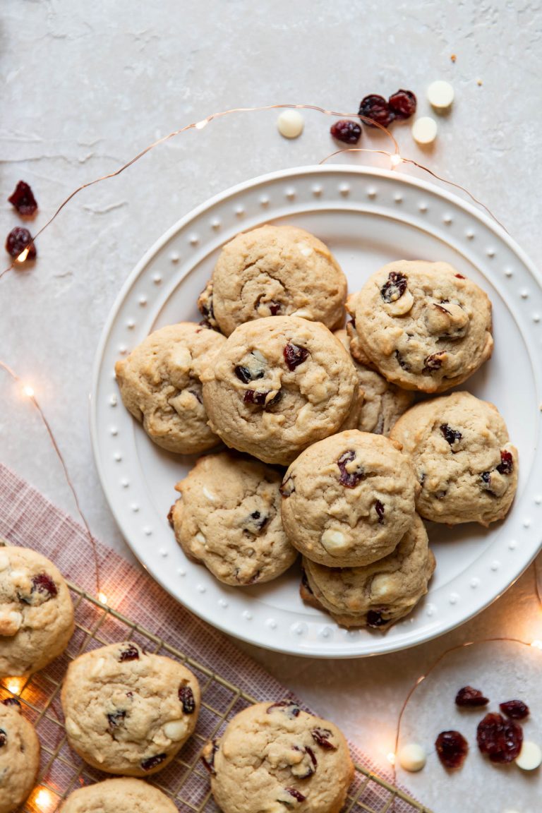 Cranberry Cheesecake White Chocolate Cookies - Modern Crumb