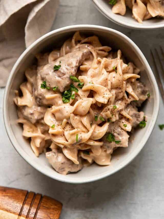 Creamy Beef Stroganoff With Stew Meat