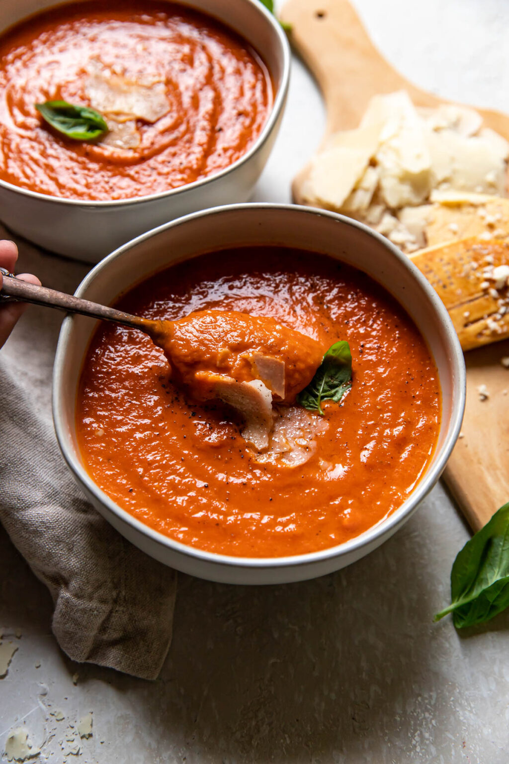 Homemade Tomato Basil Soup - Modern Crumb