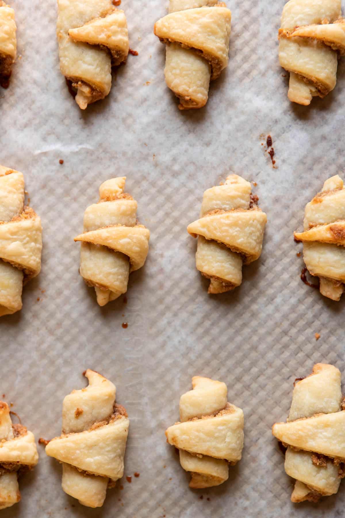 brown sugar walnut rugelach cookies