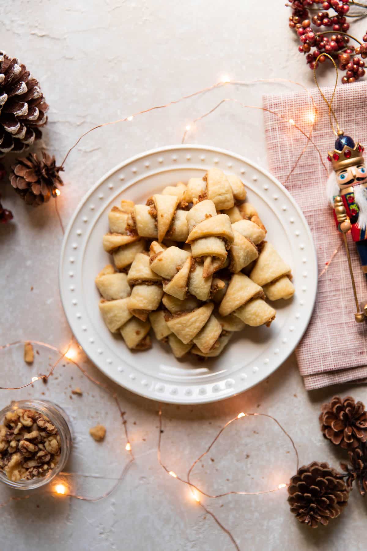 brown sugar walnut rugelach cookies