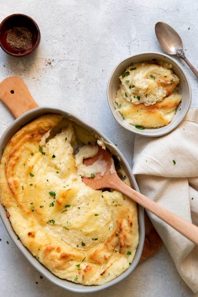 The Best Creamiest Baked Mashed Potatoes Modern Crumb