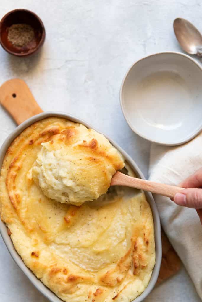 The Best Creamiest Baked Mashed Potatoes - Modern Crumb