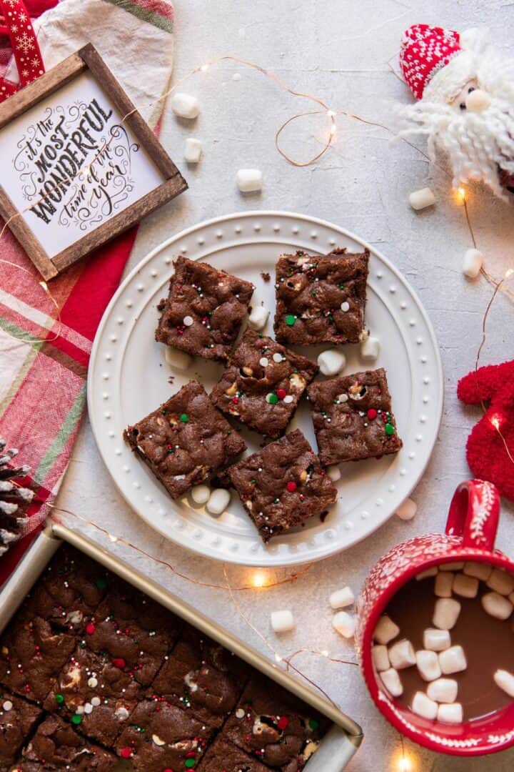 Triple Chocolate Hot Cocoa Cookie Bars Modern Crumb