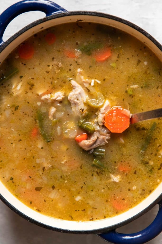 Grammy's Thanksgiving Leftovers Turkey and Wild Rice Soup - Modern Crumb