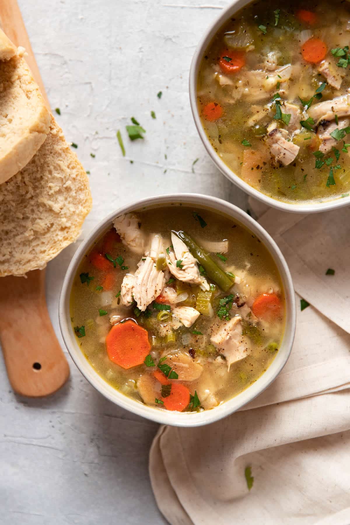 Grammy's Thanksgiving Leftovers Turkey and Wild Rice Soup - Modern Crumb