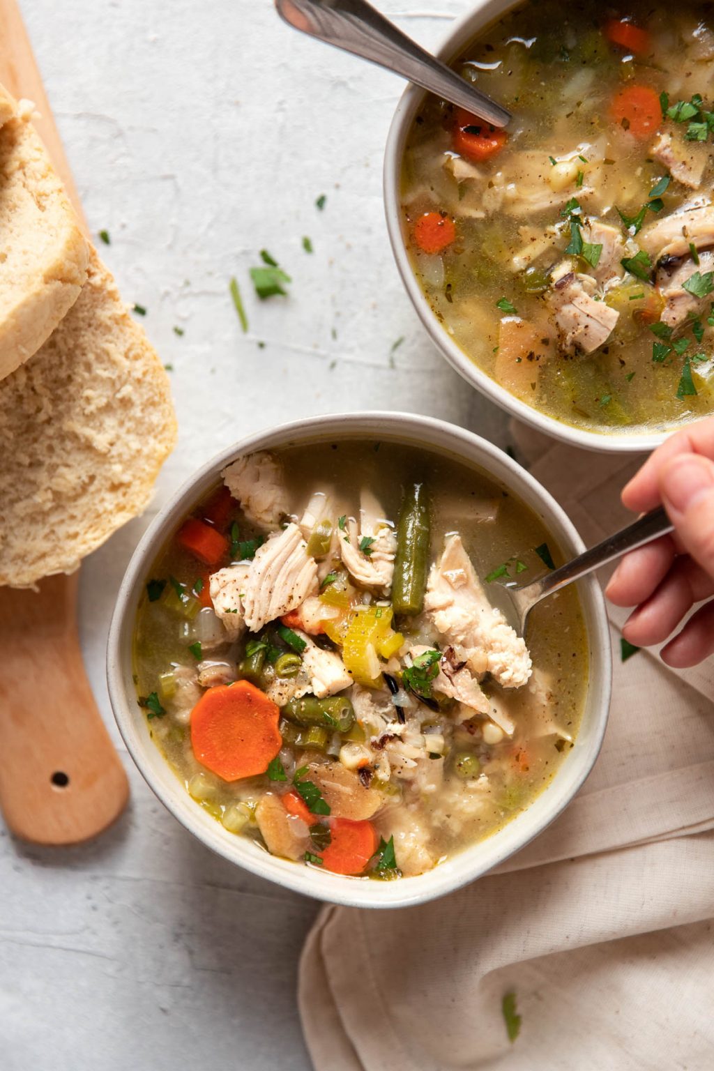 Grammy S Thanksgiving Leftovers Turkey And Wild Rice Soup Modern Crumb   Leftover Thanksgiving Turkey Soup 11 1024x1536 