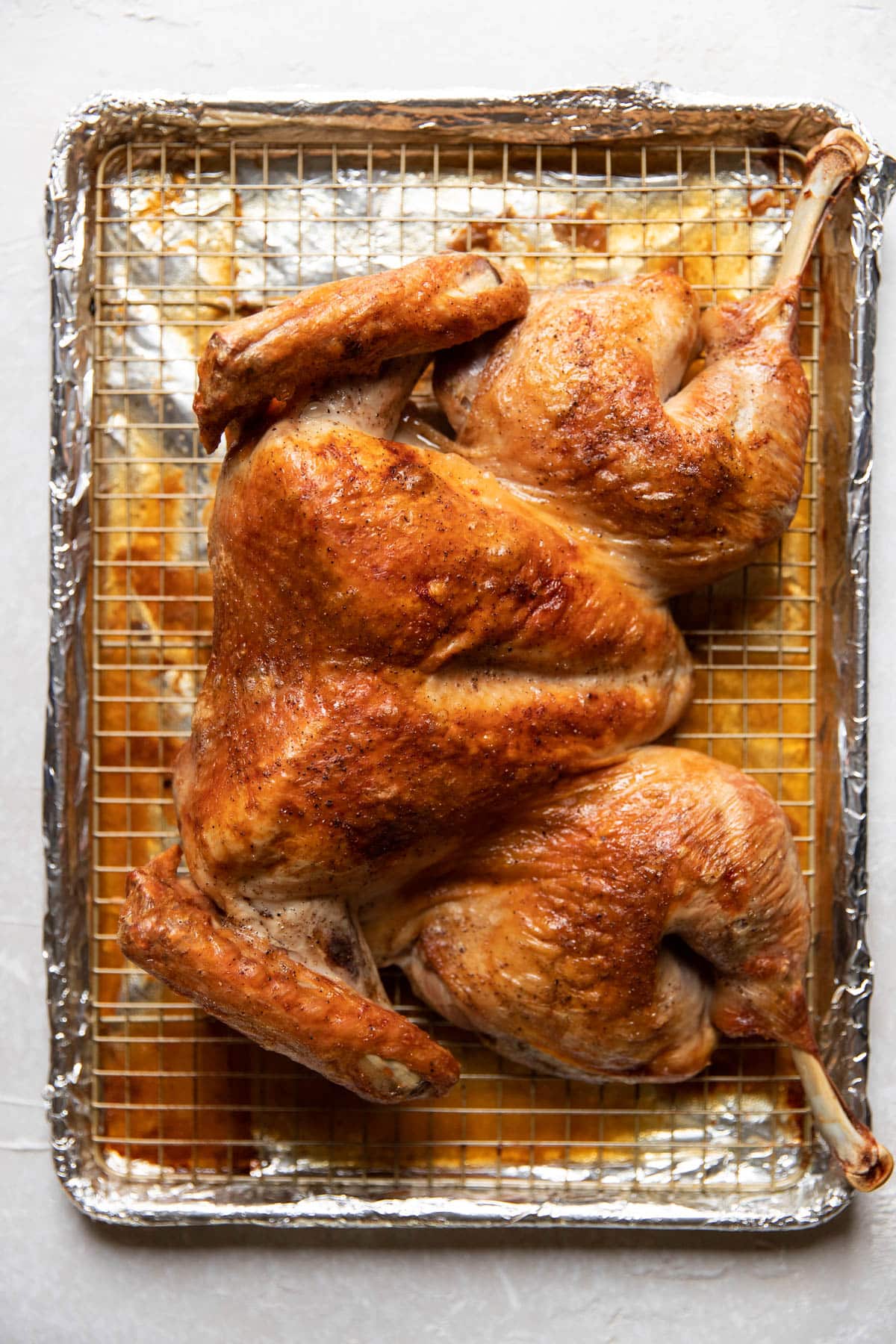 cooked spatchcock turkey