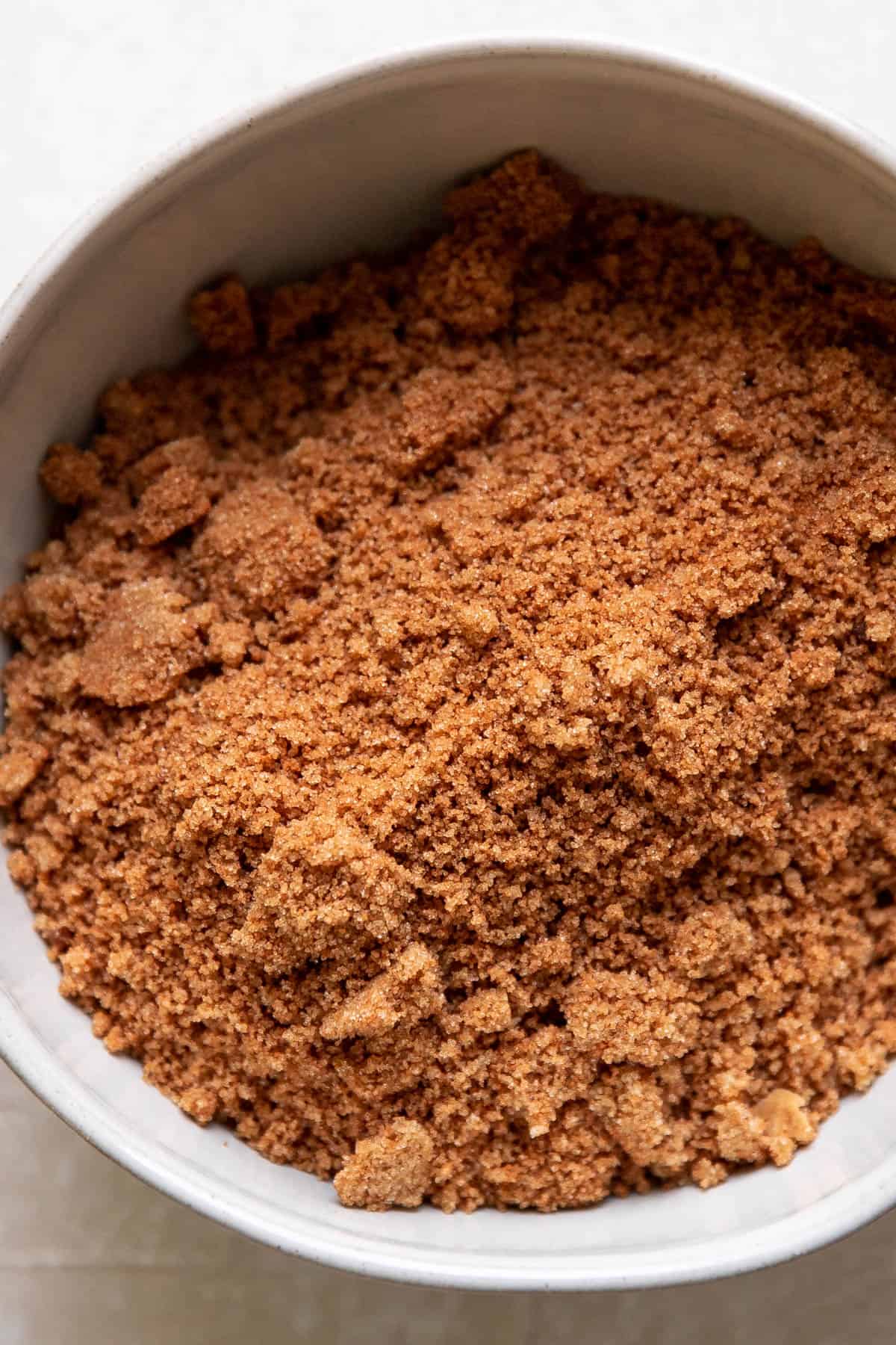 cinnamon roll filling in a bowl.