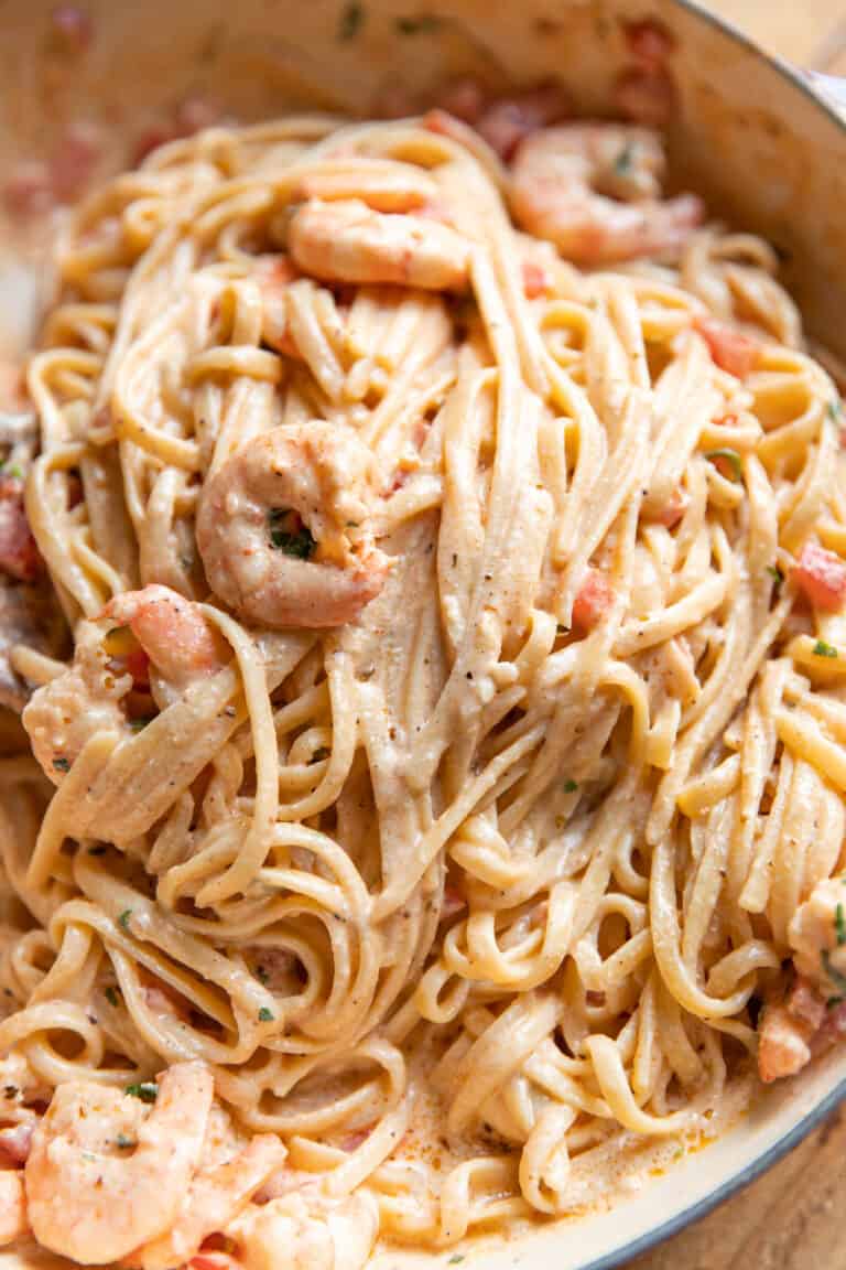 Creamy Cajun Shrimp Pasta With Tomatoes - Modern Crumb