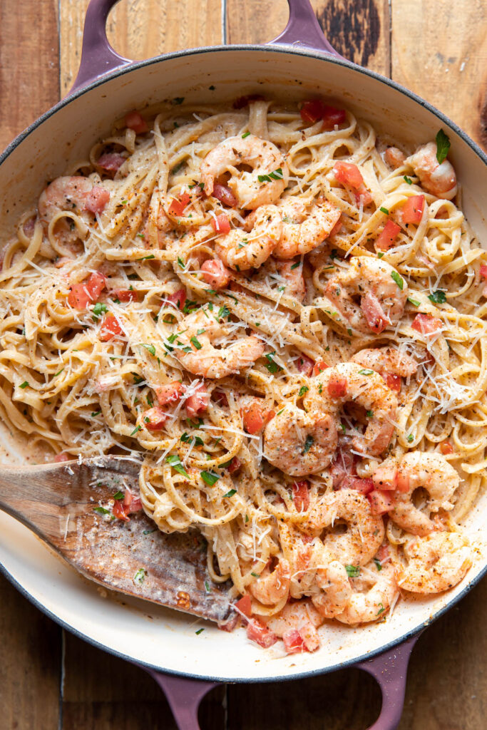 Cajun shrimp pasta.