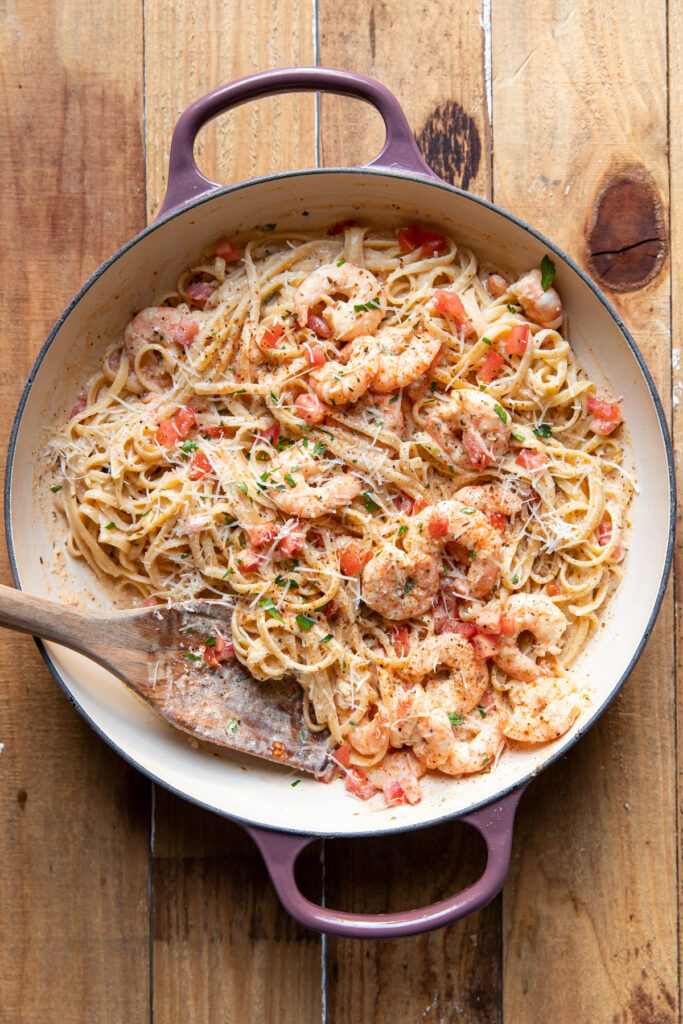 Cajun shrimp pasta.