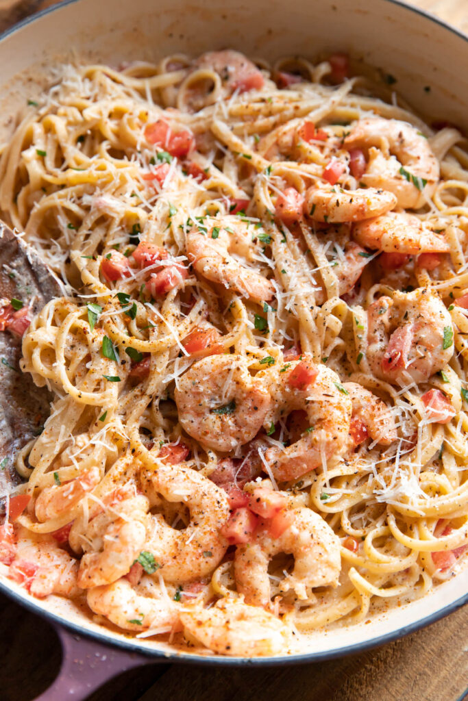 Cajun shrimp pasta.